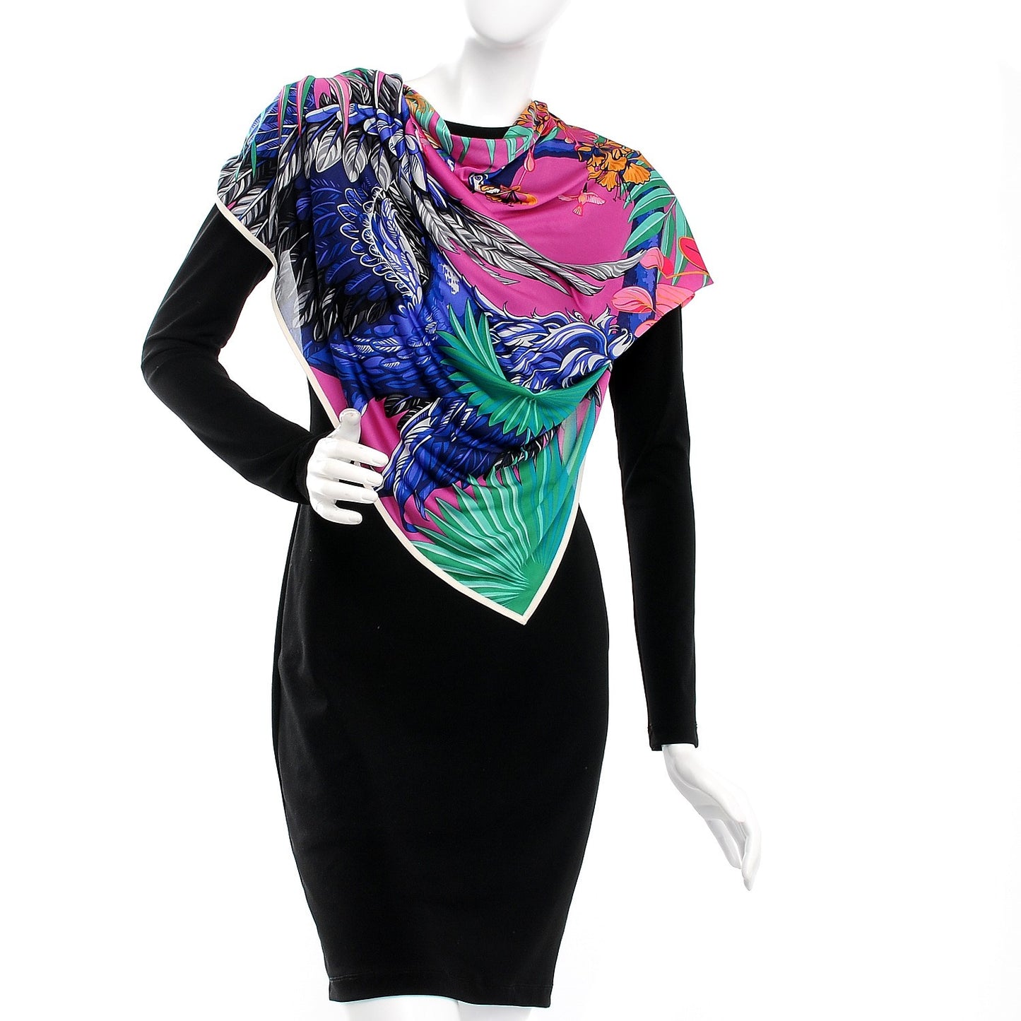 Silk Jersey Flamingo Party Maxi Pointe Triangle Scarf