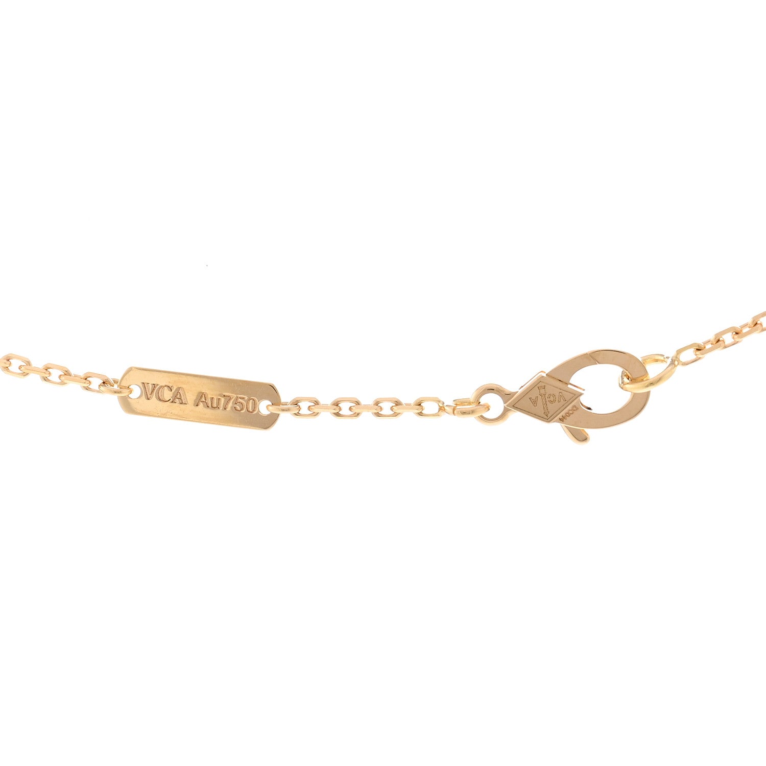 Van Cleef & Arpels 18K Yellow Gold Blue Agate Vintage Alhambra Pendant Necklace 4 of 5