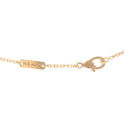 Van Cleef & Arpels 18K Yellow Gold Blue Agate Vintage Alhambra Pendant Necklace 4 of 5