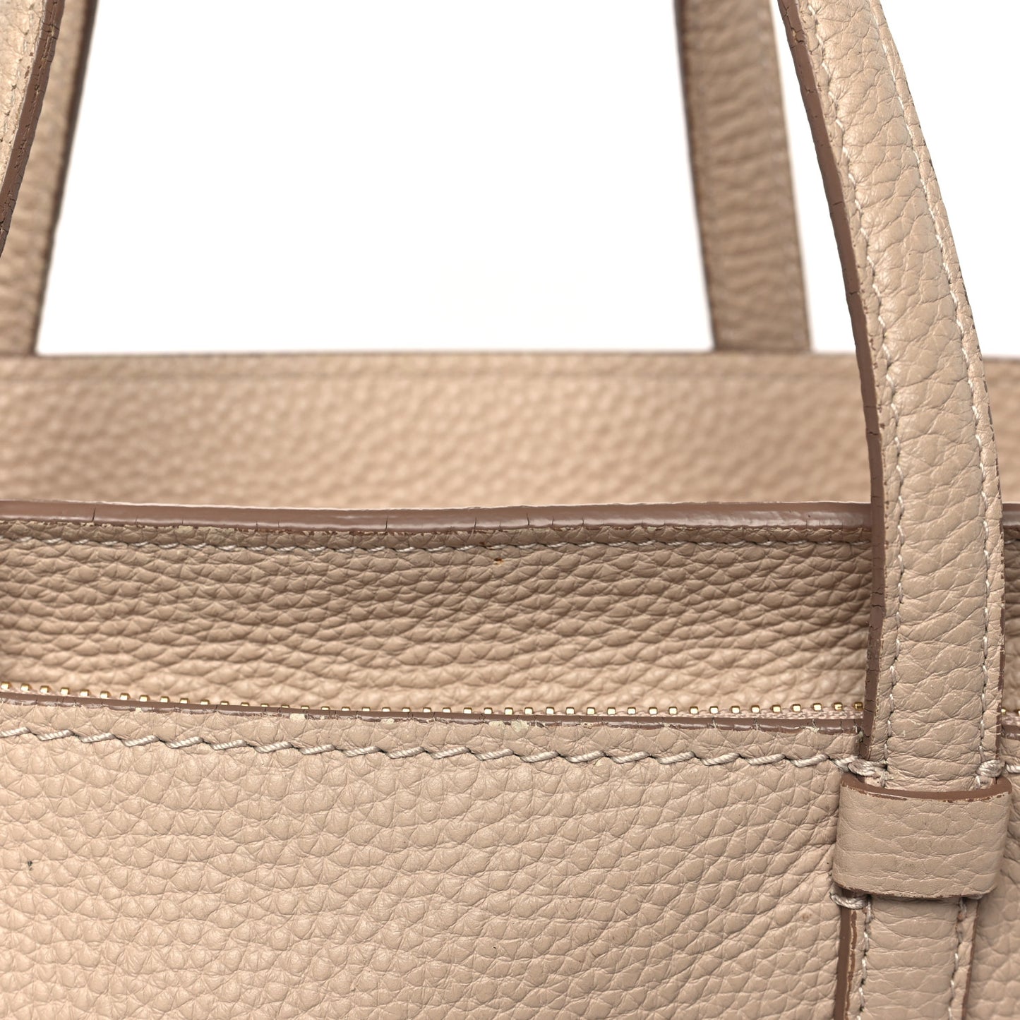 Hammered Calfskin Double Handle Small Amy Tote Cumin