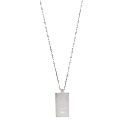 Gucci Sterling Silver Logo Rectangle Pendant Necklace 1 of 5