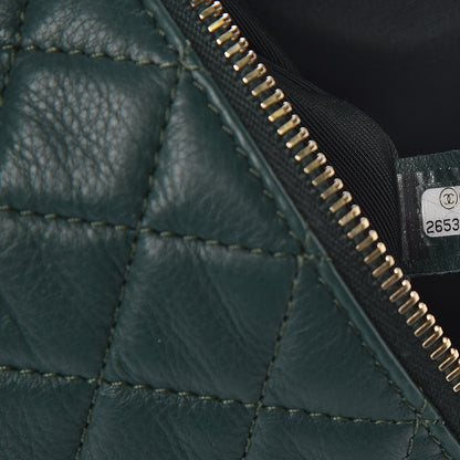 Chanel Calfskin Quilted Banane Waist Bag Fanny Pack Dark Green 7 of 9