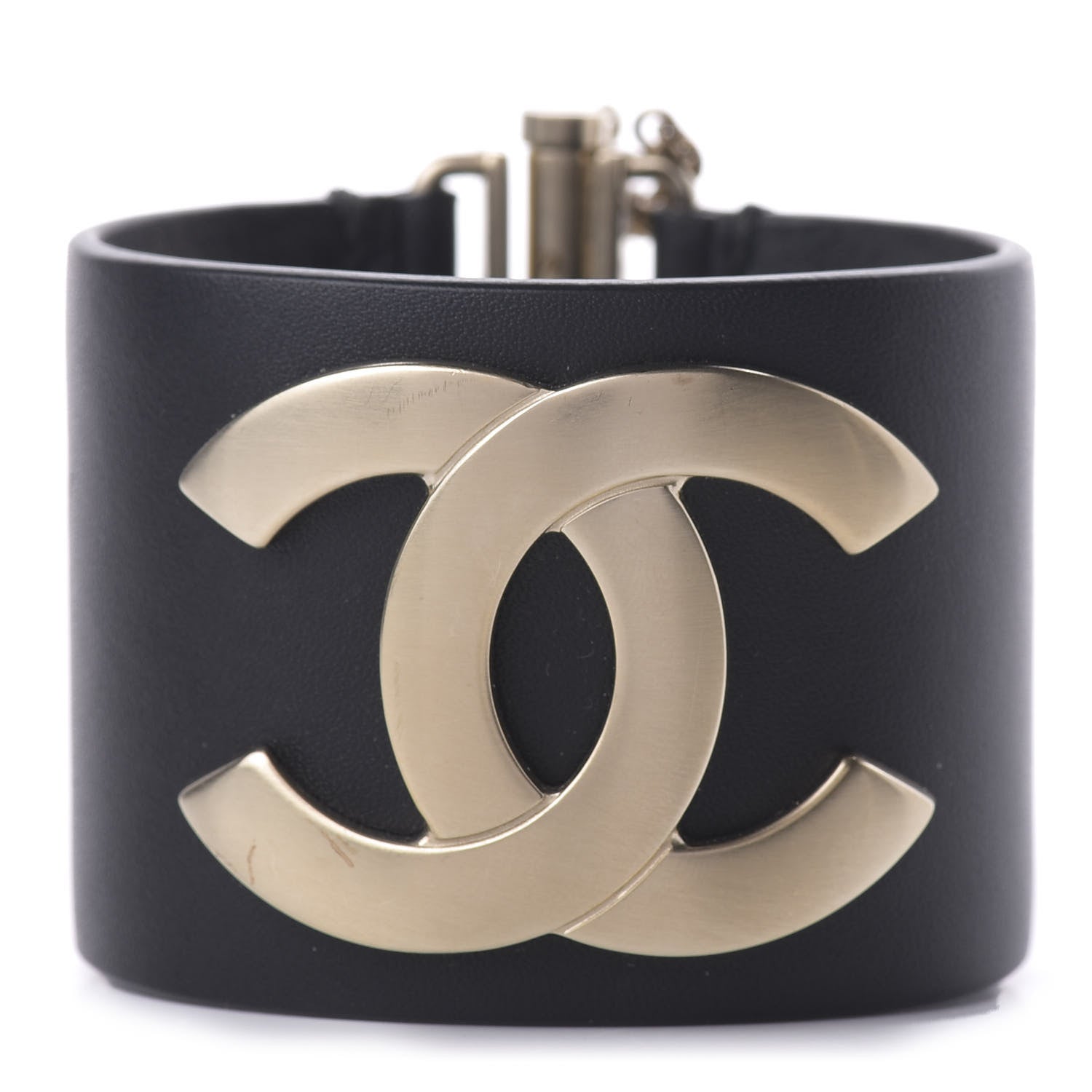 Chanel Calfskin CC Wide Cuff S Navy 1 of 5