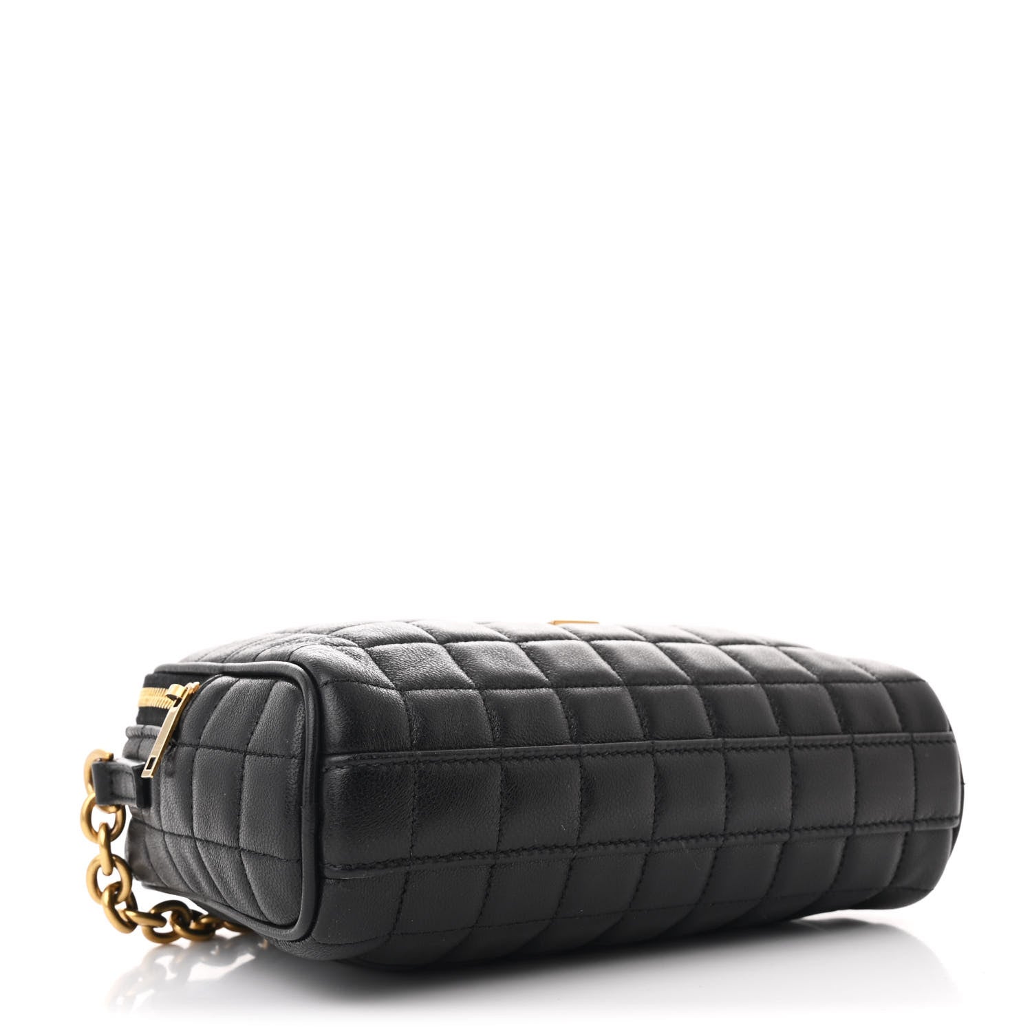 Saint Laurent Lambskin Carre Quilted Cassandre Mini Camera Bag Black 4 of 11
