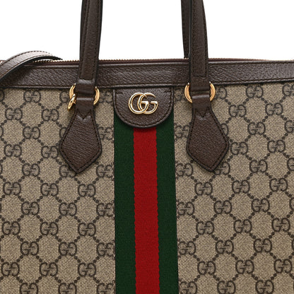 Gucci GG Supreme Monogram Web Medium Ophidia Tote Bag Brown 10 of 12