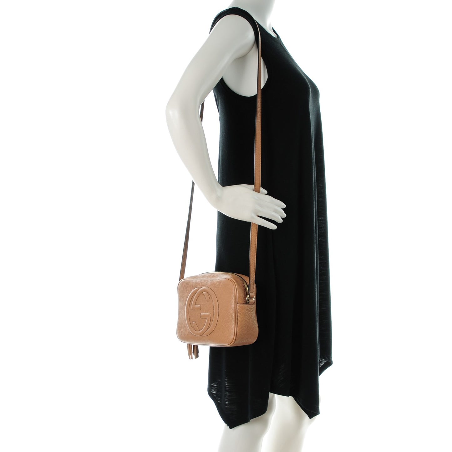 Pebbled Calfskin Small Soho Disco Bag Camelia