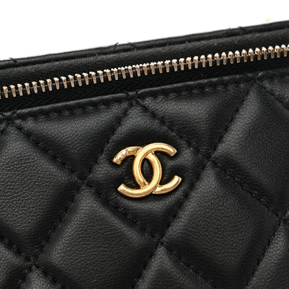 Chanel Lambskin Quilted Pearl Crush Small Vanity Case With Chain Black 12 of 13