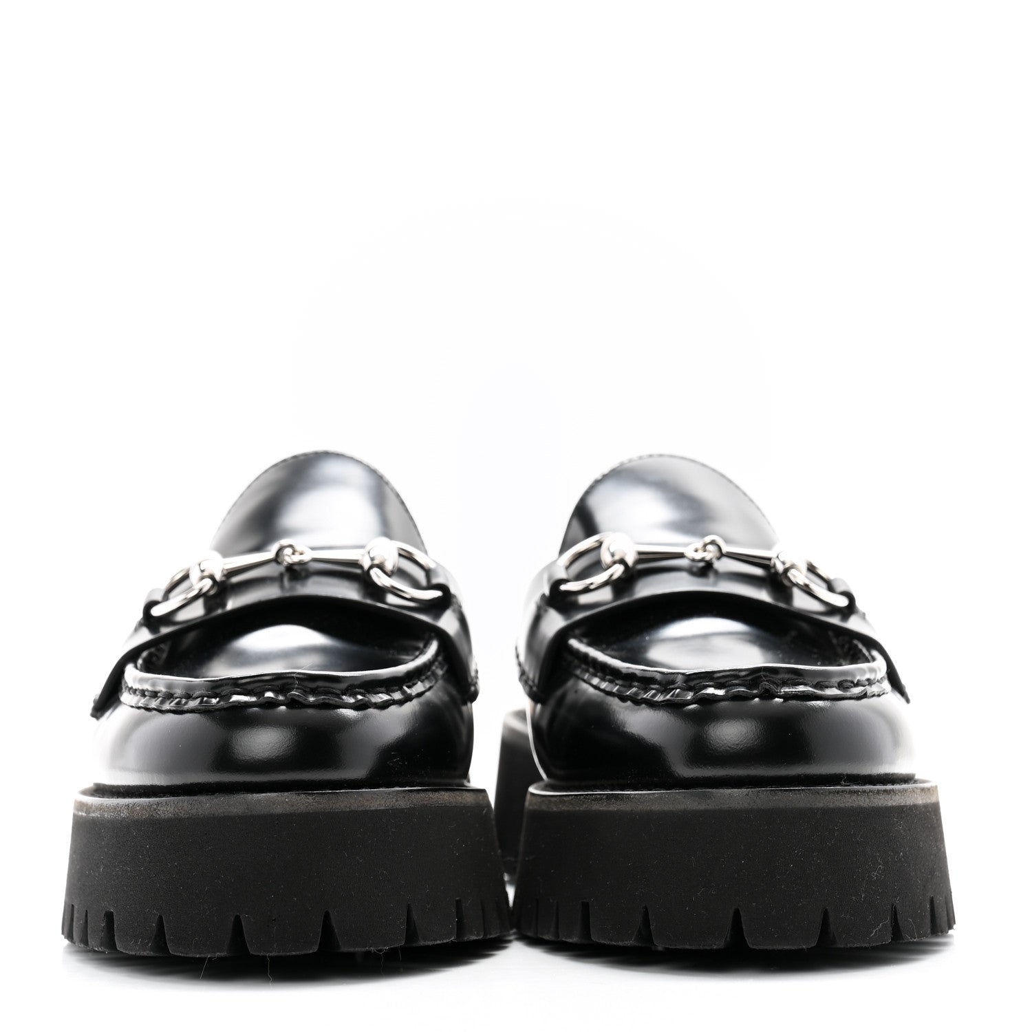Gucci Magnum Calfskin Womens Horsebit Platform Mules 38.5 Black 2 of 11
