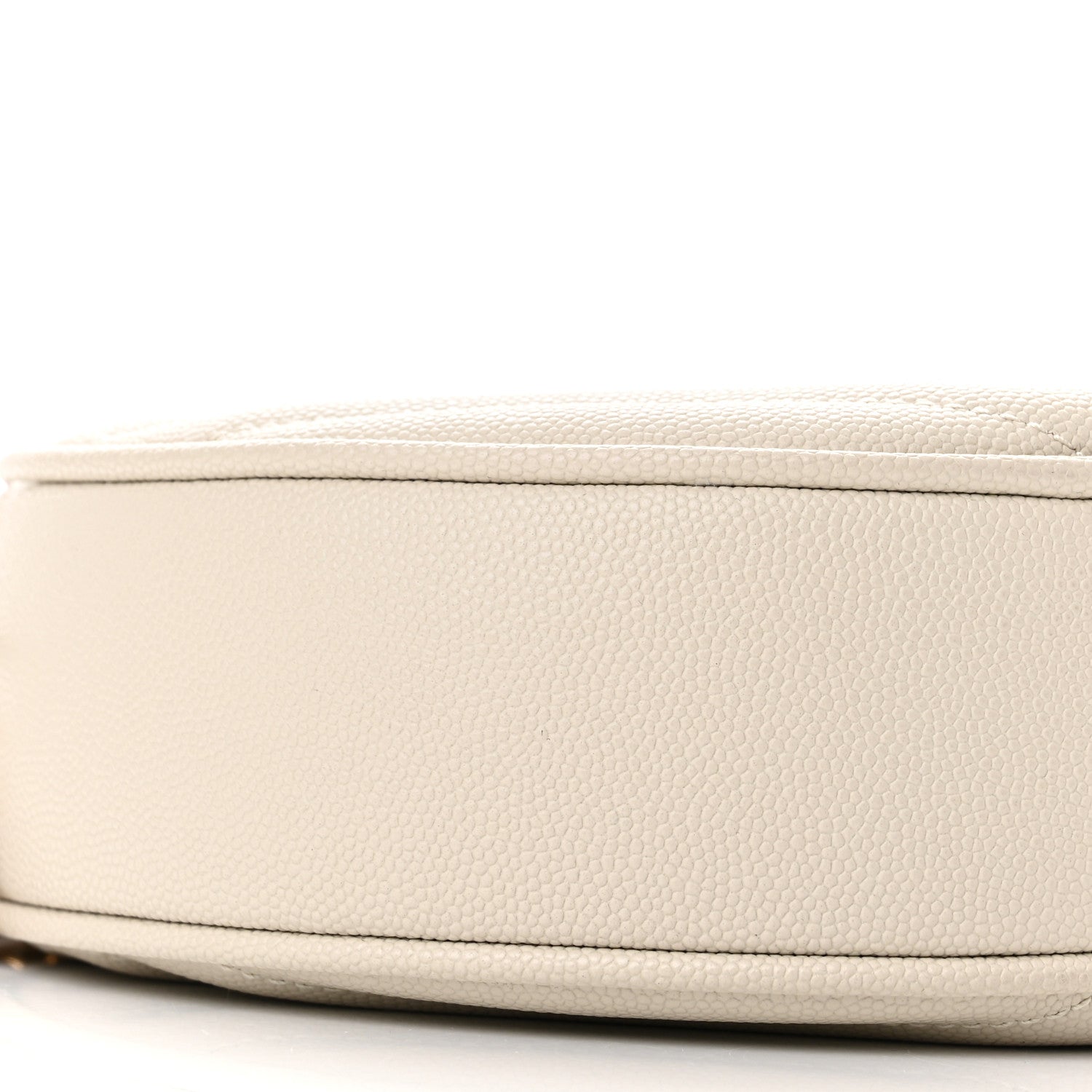 Saint Laurent Grain De Poudre Matelasse Chevron Quilted Round Vinyle Camera Bag Crema Soft 8 of 10