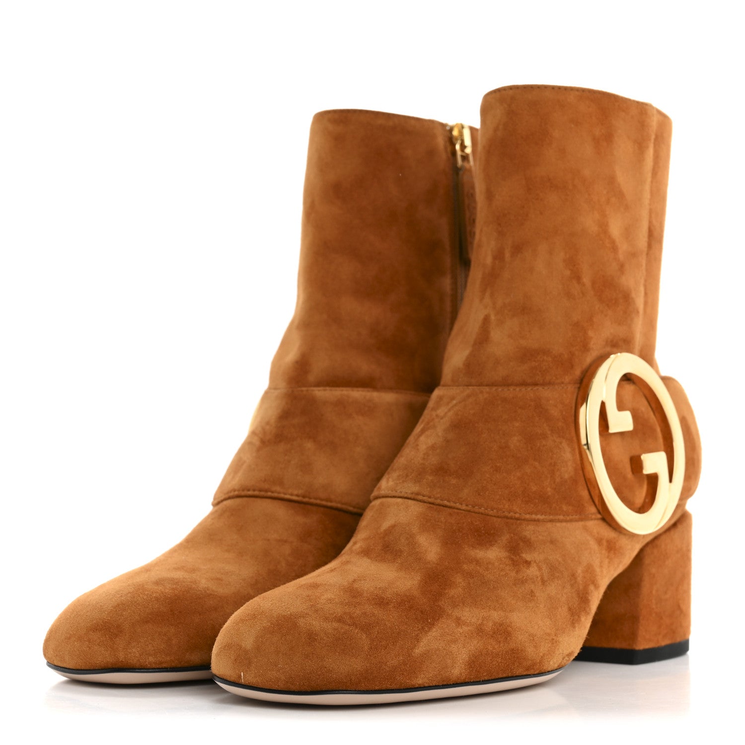 Gucci Suede Cachemire Blondie 55mm Ankle Boots 35 Blondie Cognac 4 of 10