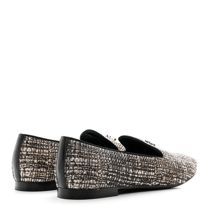 Chanel Fantasy Fabric Grosgrain CC Mocassin Loafers 41 Pink Black 4 of 9