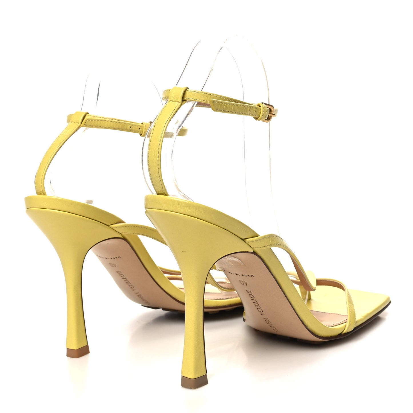 Lambskin Stretch Multi Strap 90mm Sandals 40 Pear