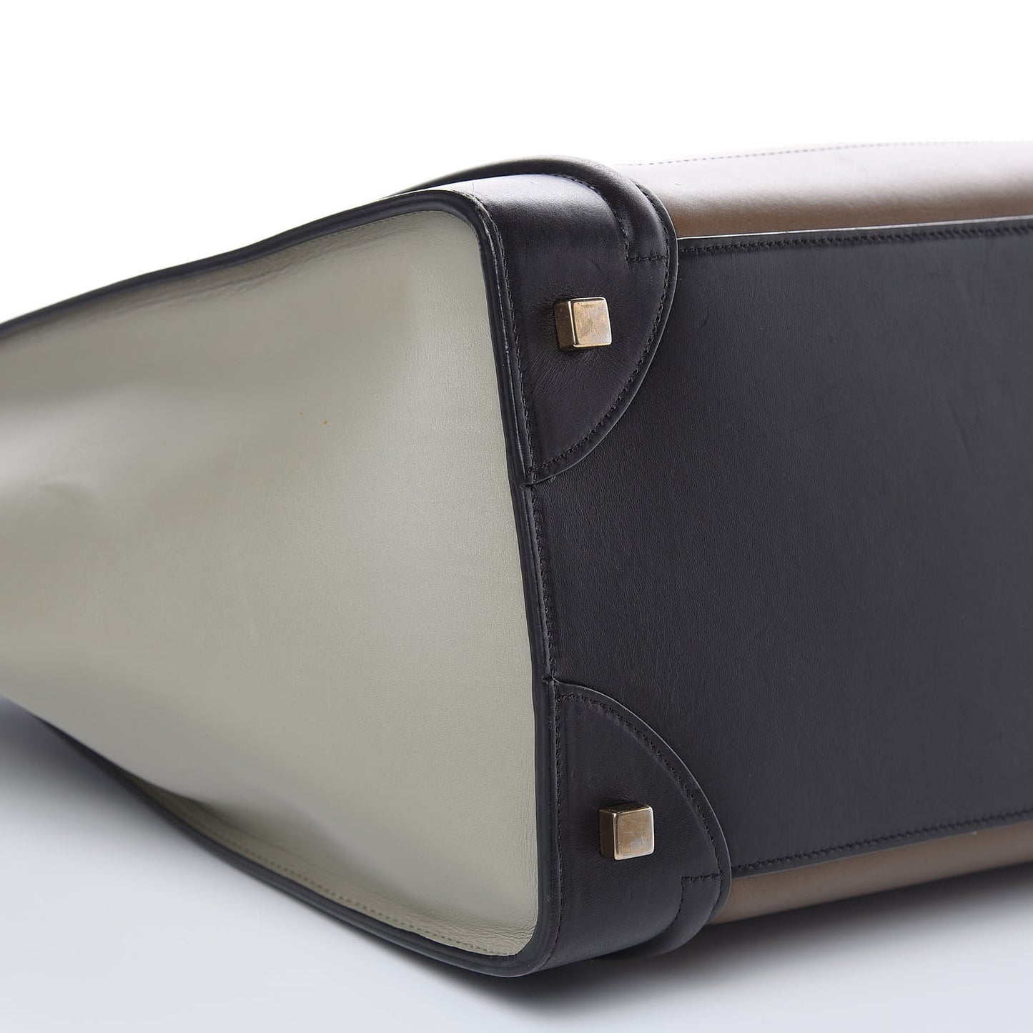 Satin Calfskin Mini Tri-Color Luggage Dark Grey