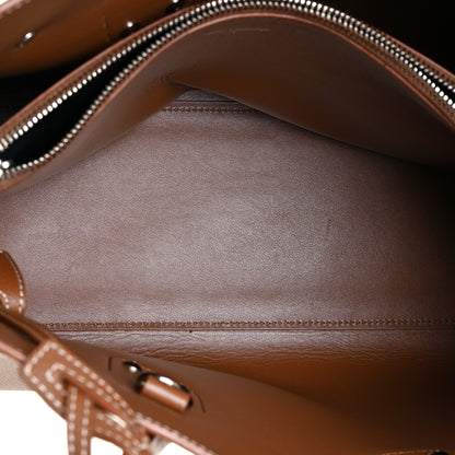 Saint Laurent Grained Calfskin Topstitch Small Sac De Jour Cognac 6 of 13