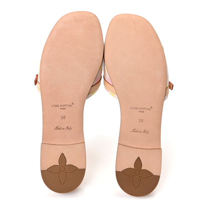 Louis Vuitton Damierlicious Neo Revival Flat Mule Sandals 38 Rose Peach 6 of 9
