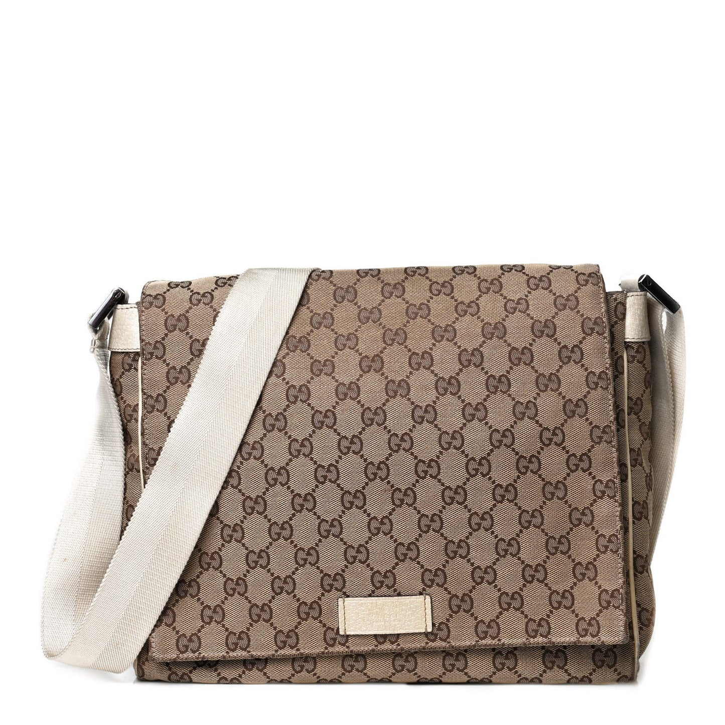 Monogram Small Flap Messenger Bag Beige Off White