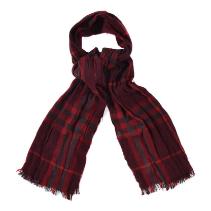 Burberry Wool Giant Check Scarf Dark Red 1 of 3