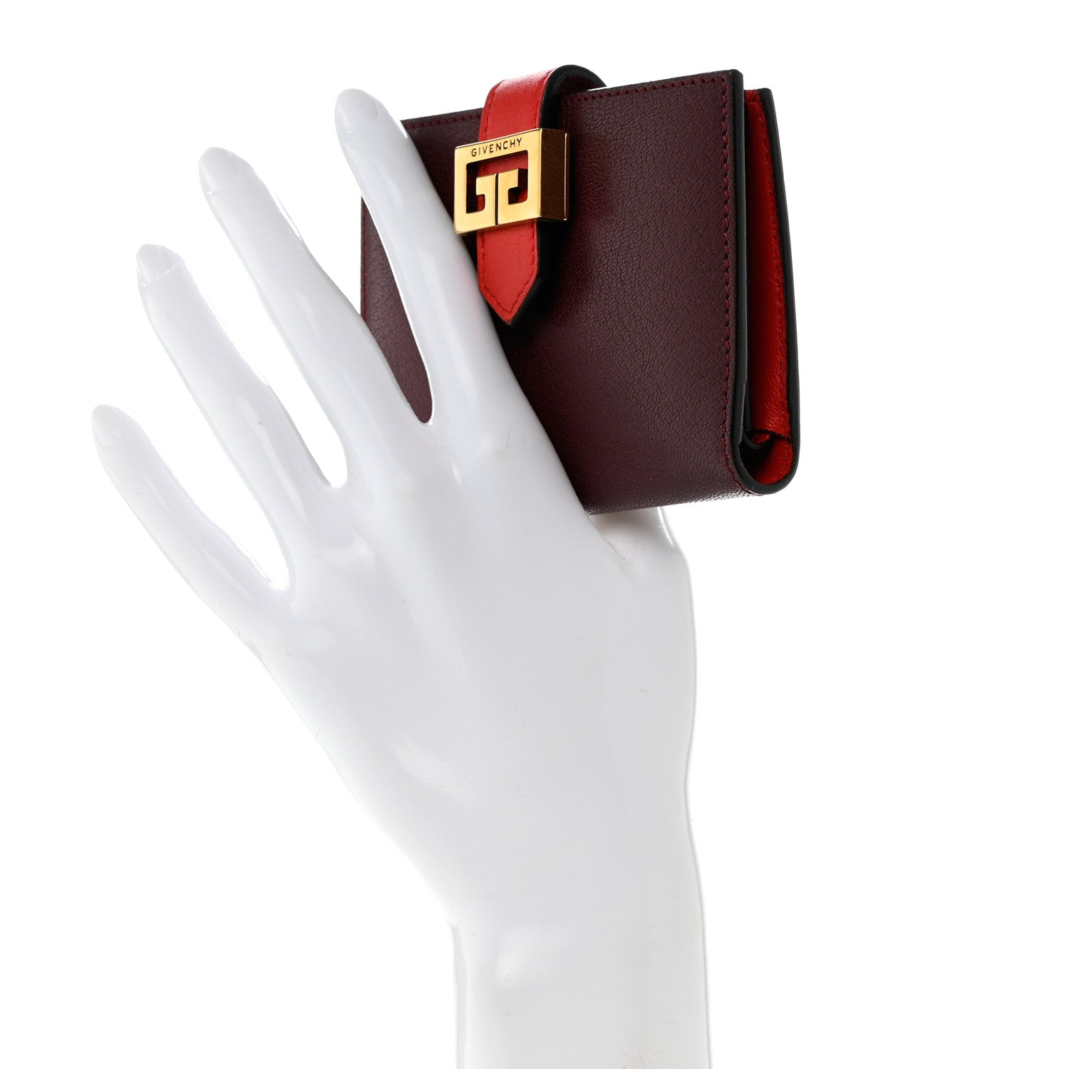 Givenchy Sugar Goatskin GV3 Wallet Bordeaux 2 of 9