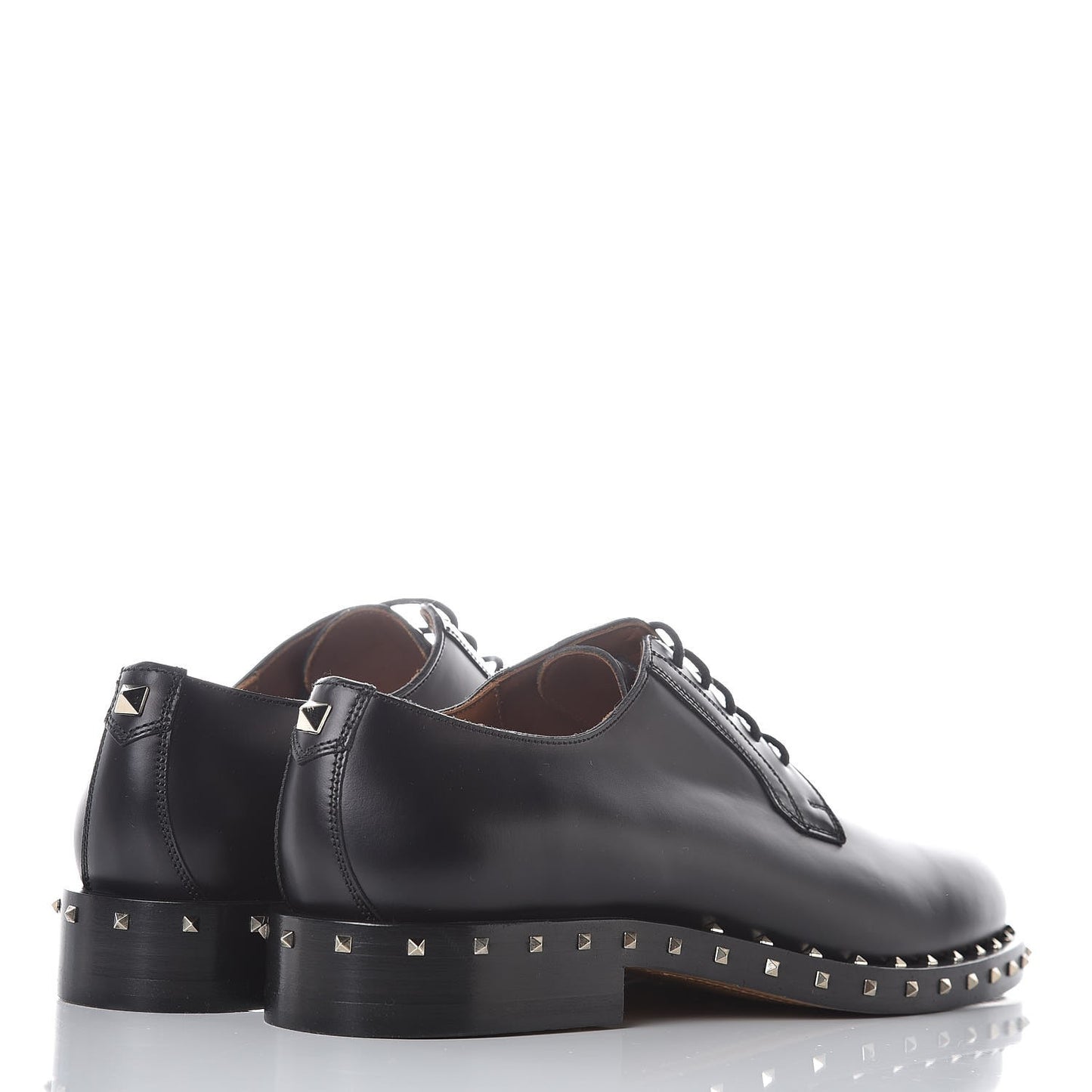 Matte Calfskin Soul Rockstud Derby Loafers 39 Black