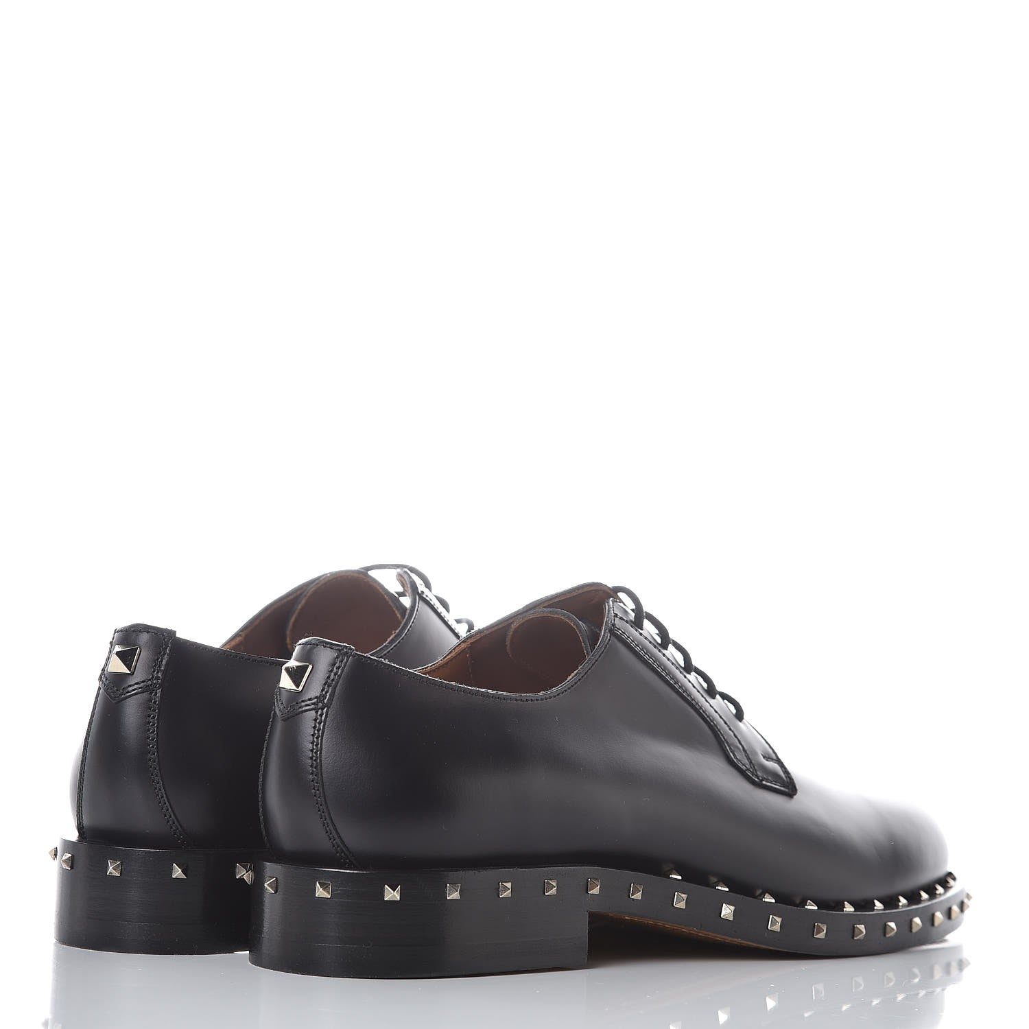Valentino Garavani Matte Calfskin Soul Rockstud Derby Loafers 39 Black 4 of 8