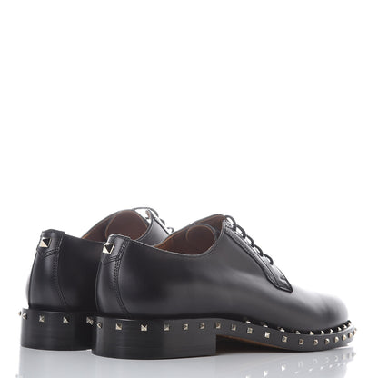 Valentino Garavani Matte Calfskin Soul Rockstud Derby Loafers 39 Black 4 of 8