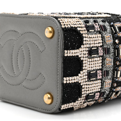 Chanel Metallic Lambskin Crystal Metiers D'Art Chateau de Chenonceau Bucket Bag Grey 9 of 10