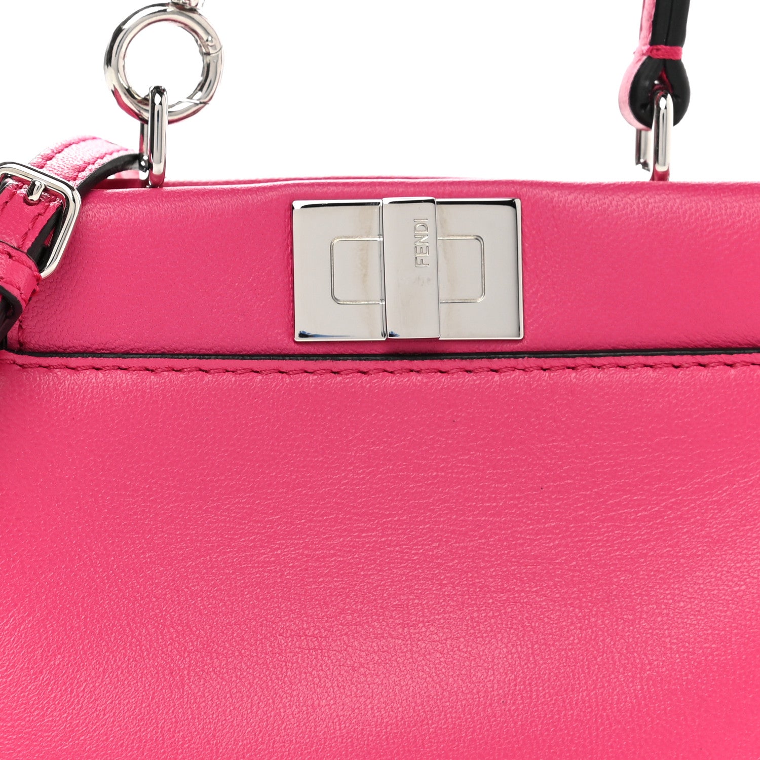 Fendi Shiny Nappa Micro Peekaboo Iconic Satchel Fuxia 8 of 10