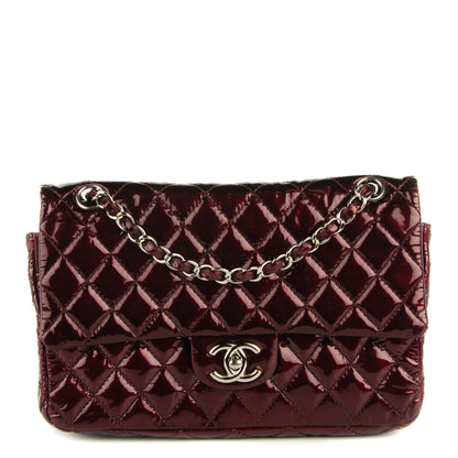 Chanel Patent Quilted Medium Double Flap Bordeaux 1 of 8