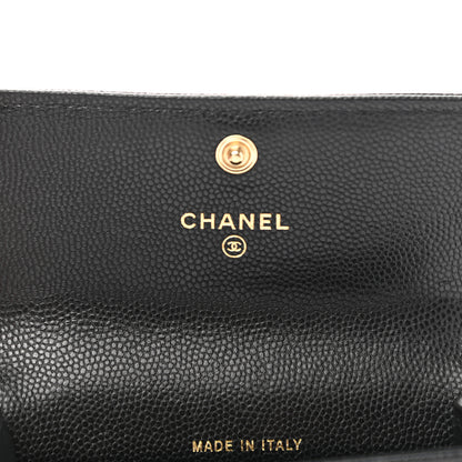 Chanel Caviar Quilted Boy Flap Card Holder Black 6 of 10