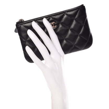 Chanel Lambskin Quilted Small Cosmetic Case Black 2 of 8