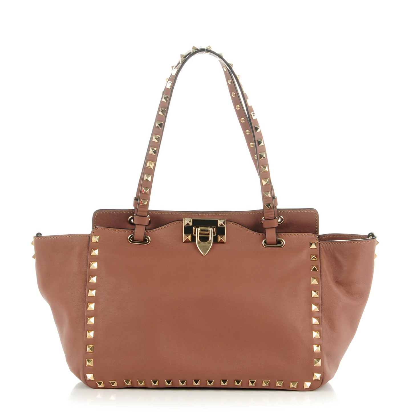 Vitello Small Rockstud Tote Poudre