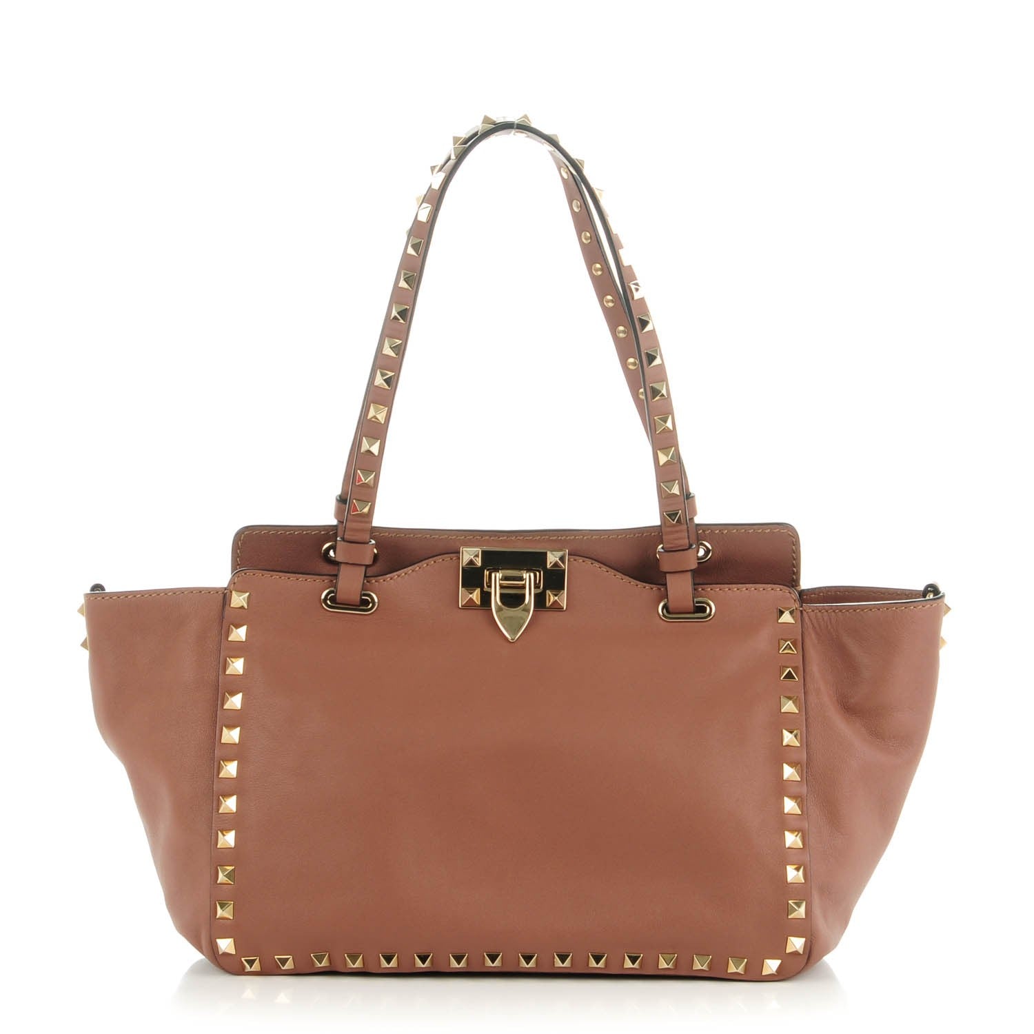 Valentino Garavani Vitello Small Rockstud Tote Poudre 1 of 8