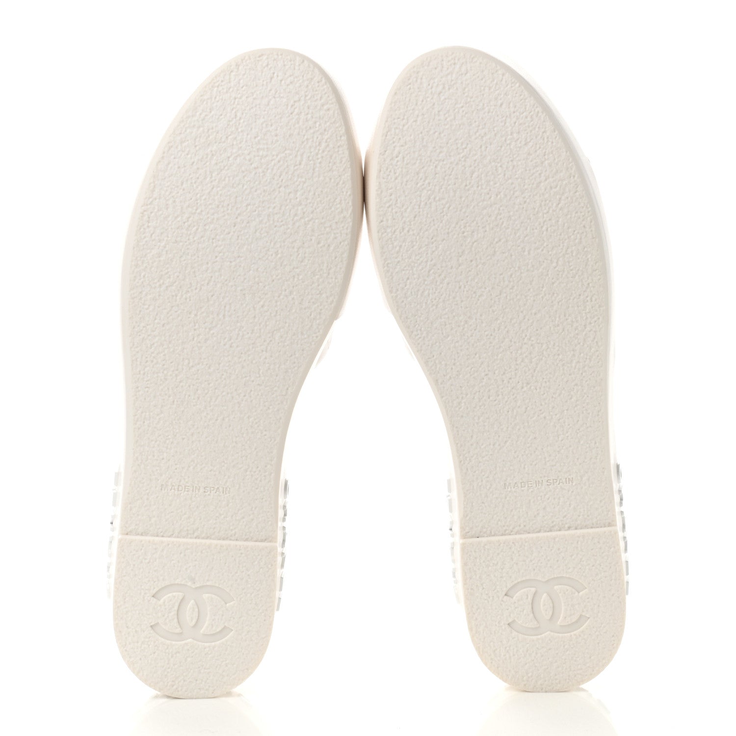 Chanel Lambskin Quilted CC Espadrille Slip On Sandals 39 White 5 of 8