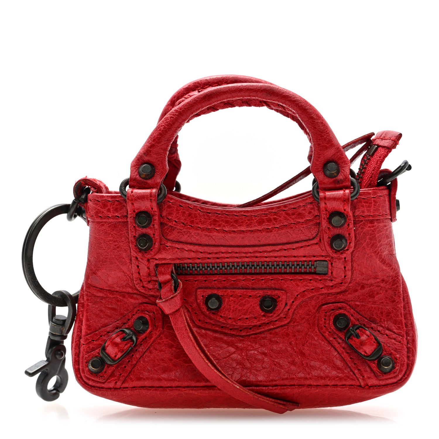 Balenciaga Agneau Classic Hardware Mini First Bag Charm Rouge 1 of 6