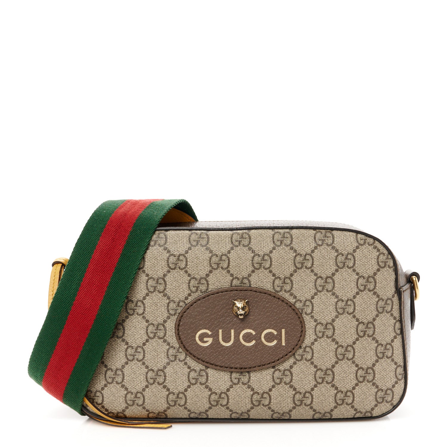 Gucci GG Supreme Monogram Web Neo Vintage Shoulder Bag Beige New Acero Crop 1 of 14