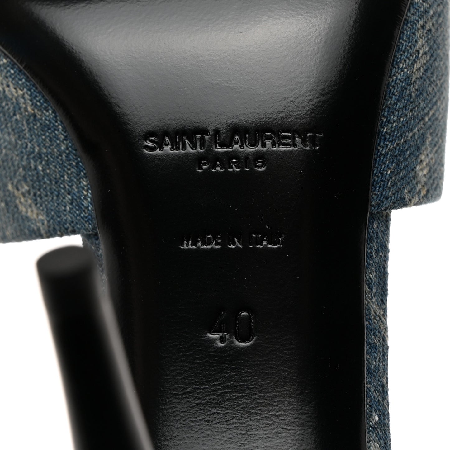 Denim Monogram La 16 Mule Sandals 40 Blue Jeans