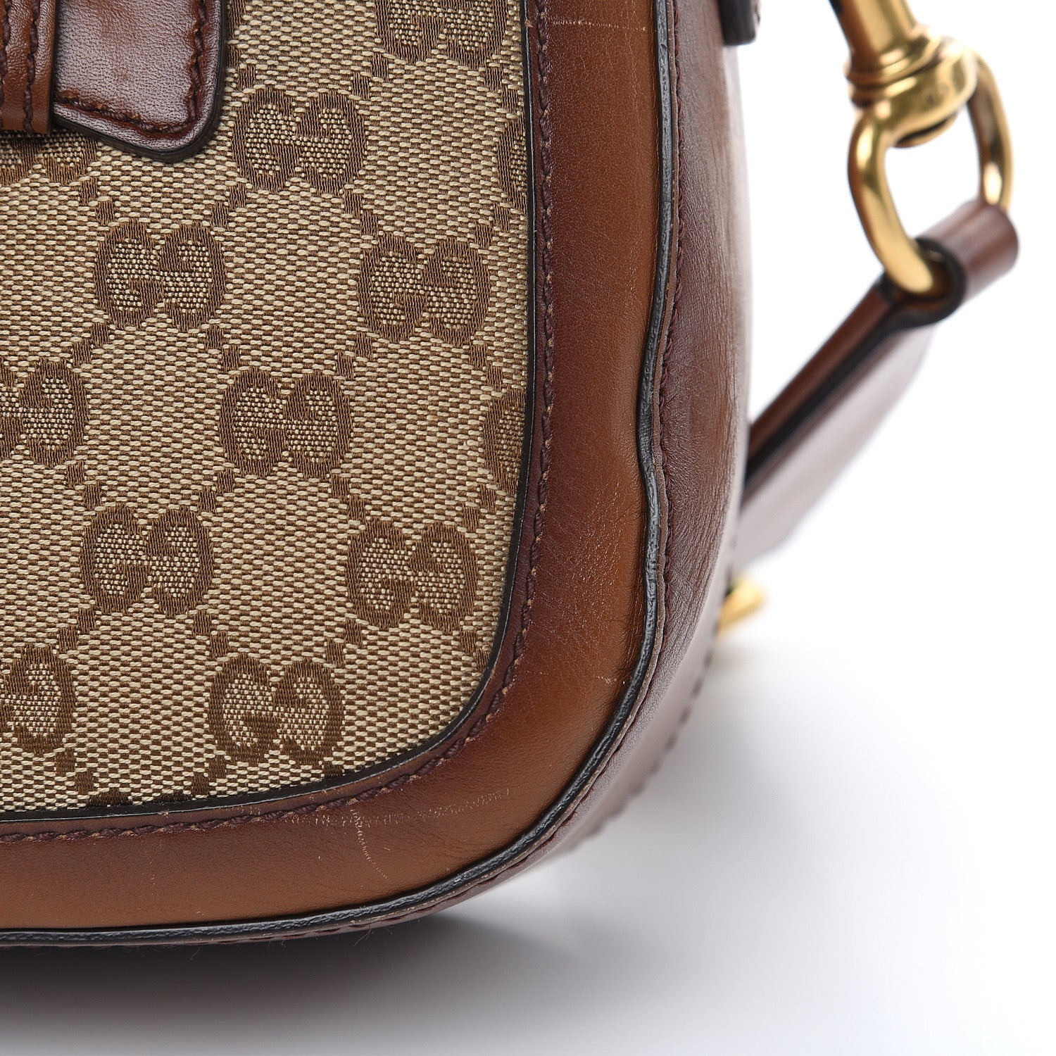 Gucci Monogram Medium Lady Web Shoulder Bag Beige Cuir 12 of 18