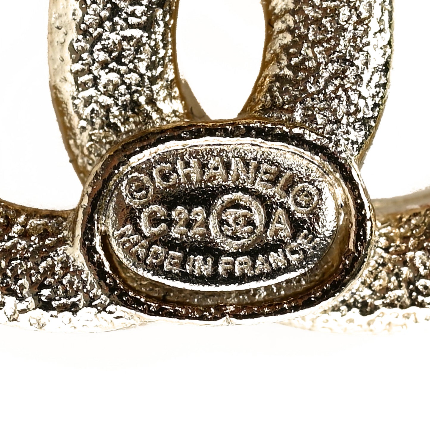 Crystal CC Chain Drop Earrings Gold