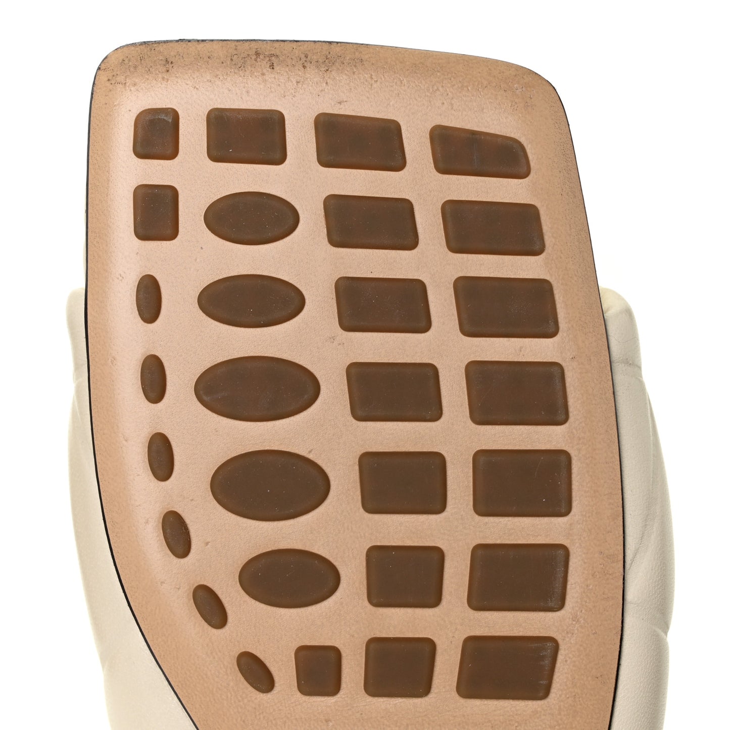 Nappa Quilted Rubber Lido Flat Sandals 37.5 Sea Salt