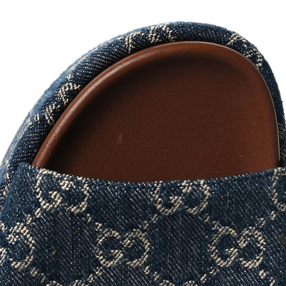 Gucci New Denim GG Monogram Angelina Platform 55mm Slide Sandals 36 Blue Tea 9 of 9