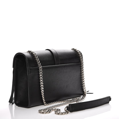 Saint Laurent Calfskin Fringe Small Monogram Satchel Black 3 of 9