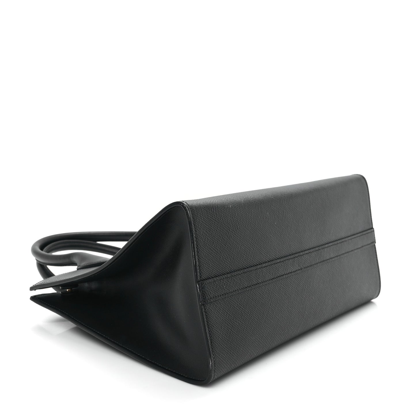 Saffiano Cuir Calfskin Medium Monochrome Top Handle Tote Black