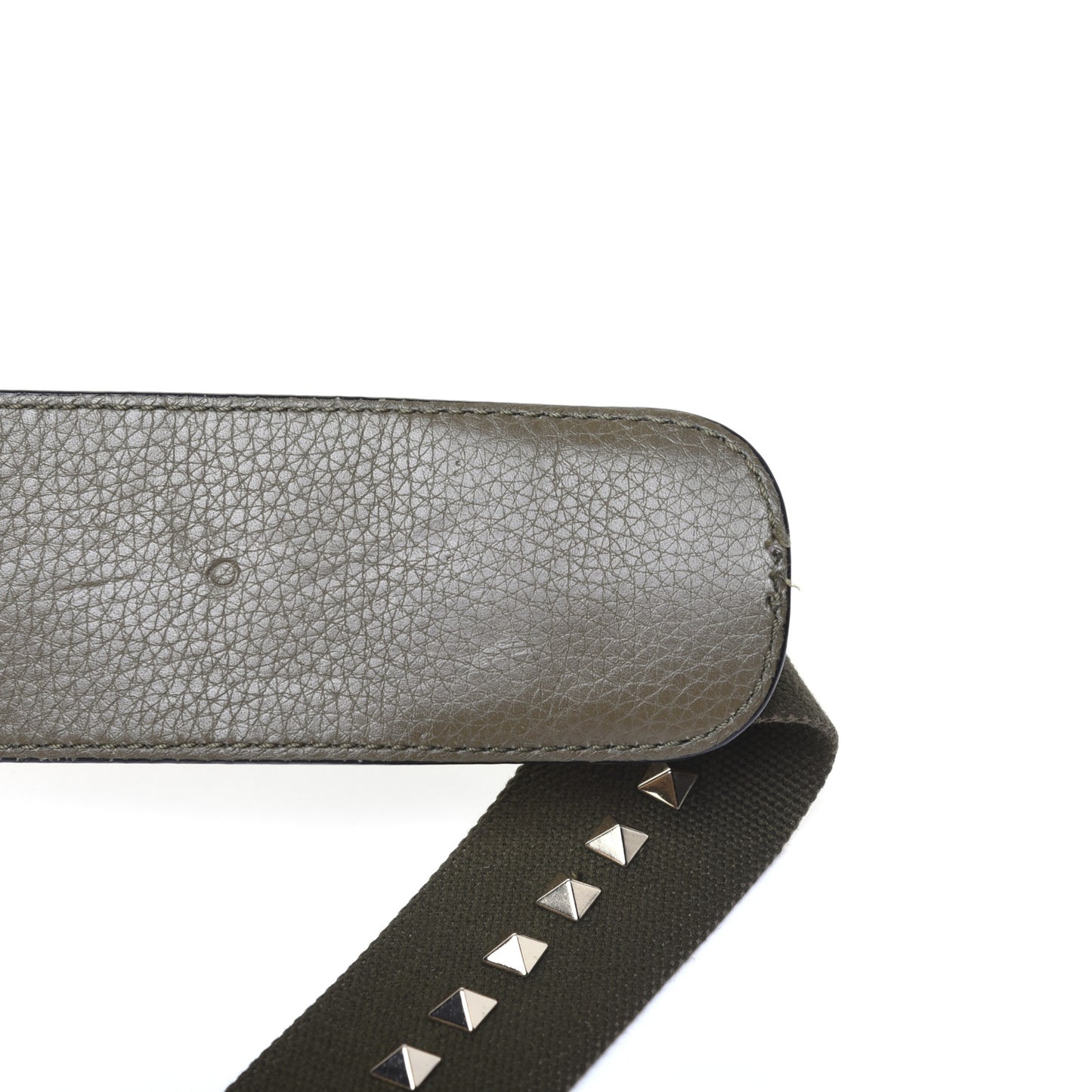 Canvas Butterfly Embroidered Rockstud Messenger Bag Military Green