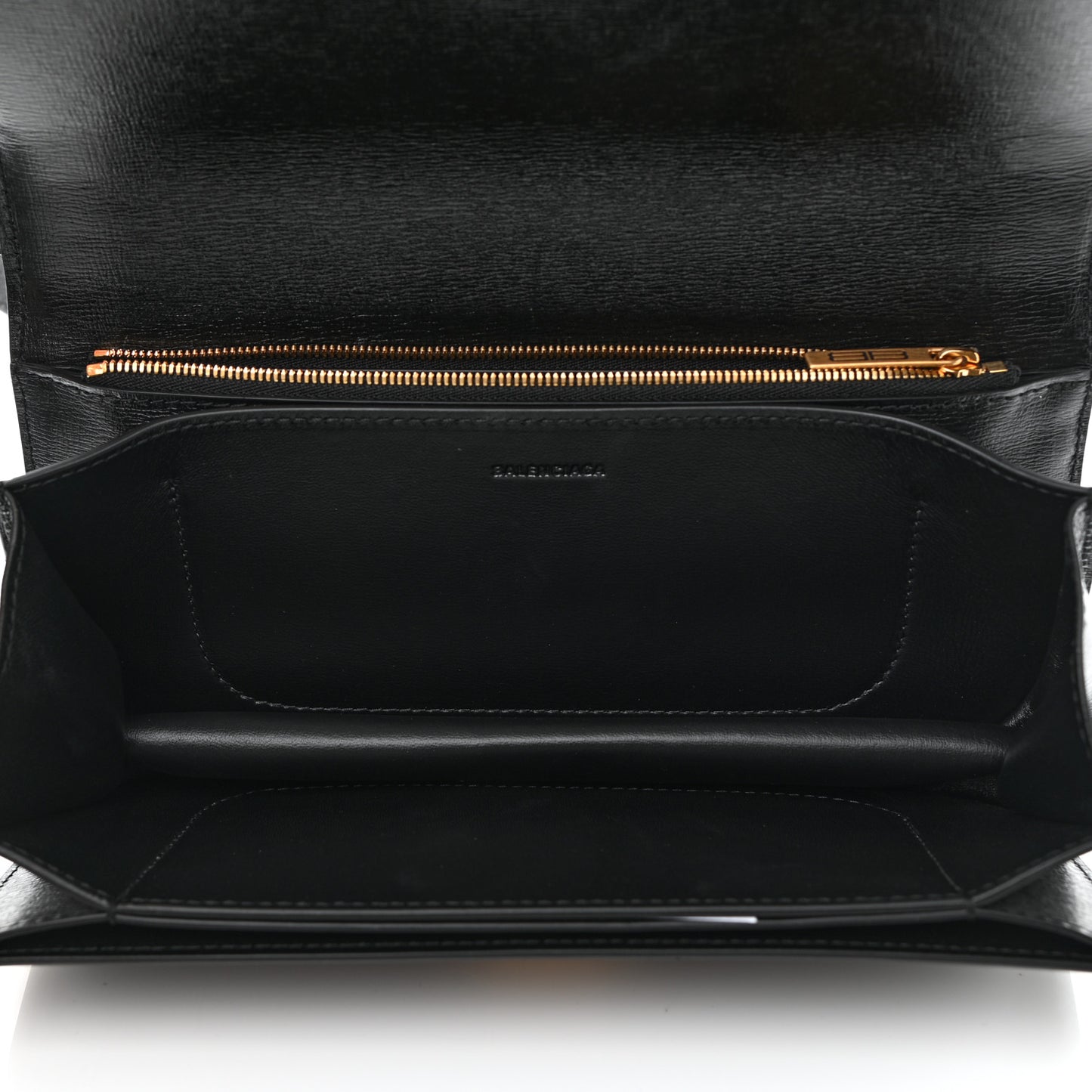 Calfskin Stripe Embossed Small Gossip Bag Black