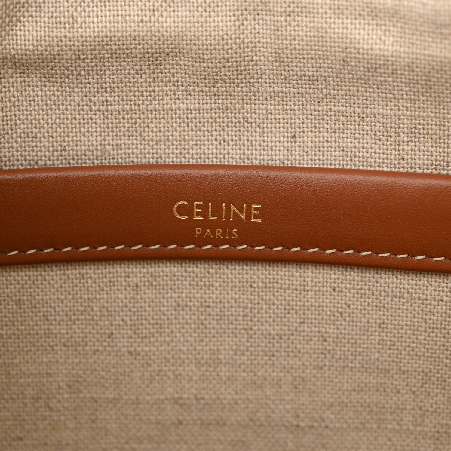 Celine Stripe Triomphe Small Cabas Thais Khaki Tan 6 of 13