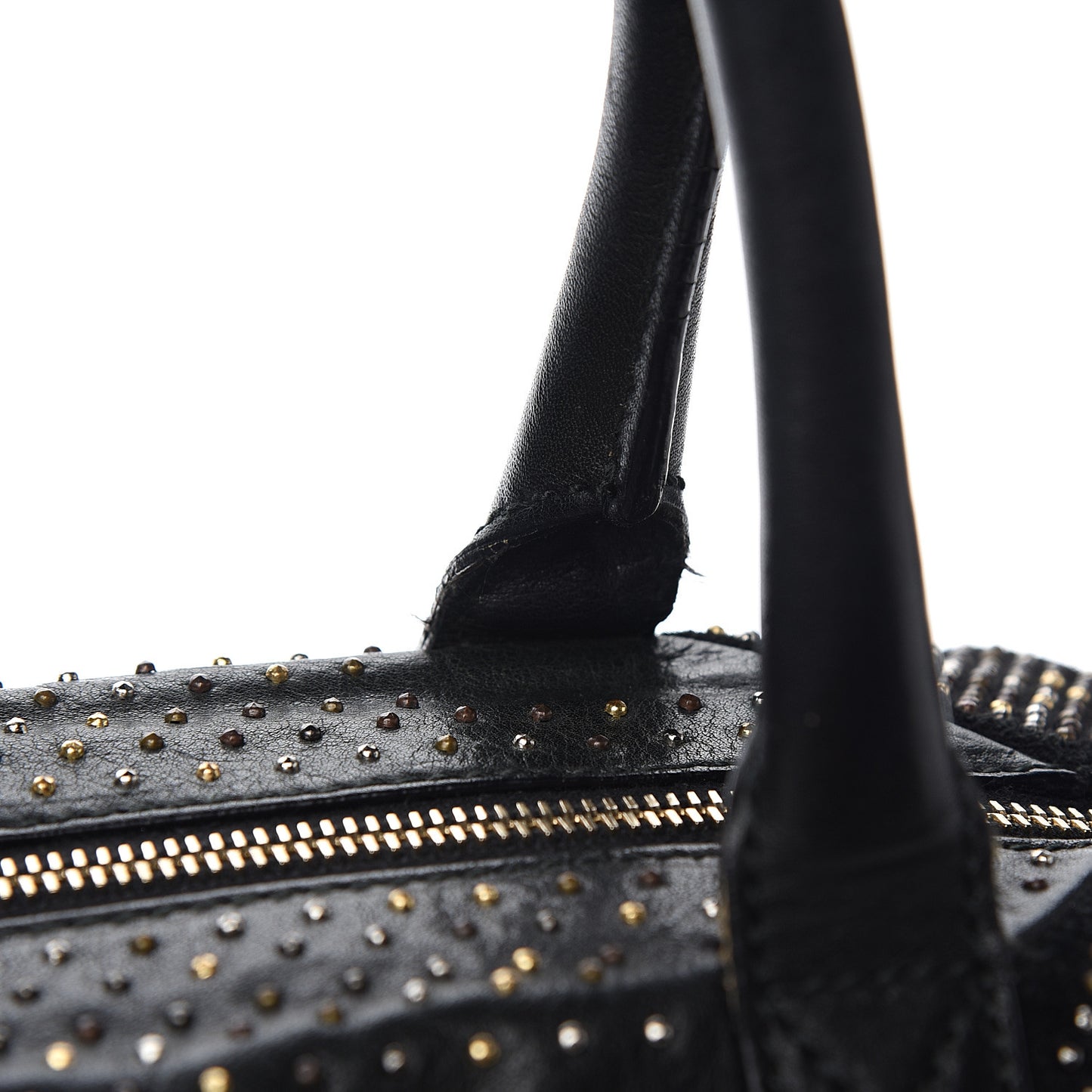 Calfskin Rock Studded Easy Sac Black