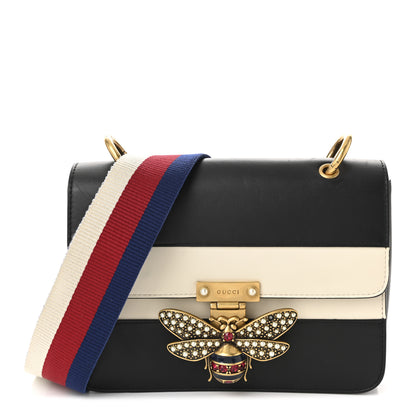 Gucci Calfskin Sylvie Web Queen Margaret Shoulder Bag Mystic White Black 1 of 10