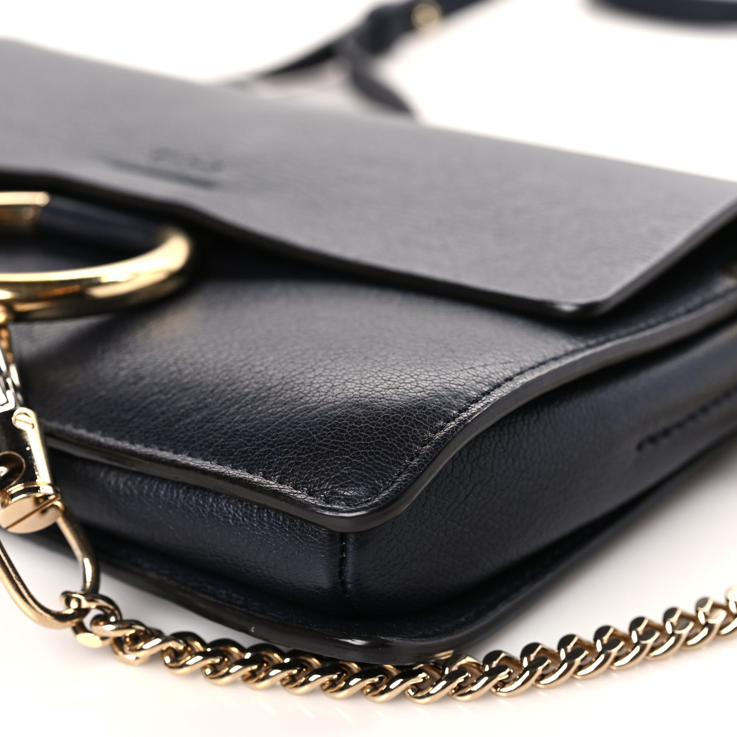 Calfskin Small Faye Shoulder Bag Denim Blue