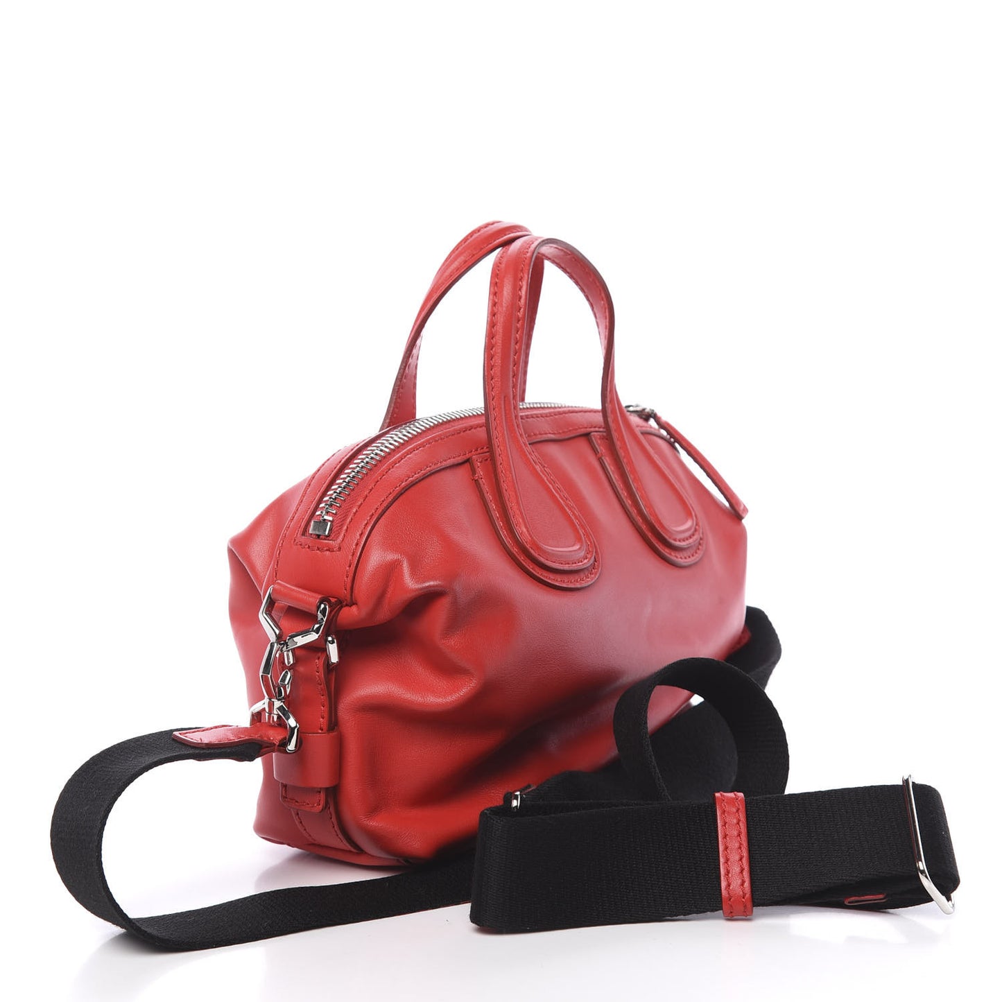 Calfskin Micro Nightingale Logo Strap Red
