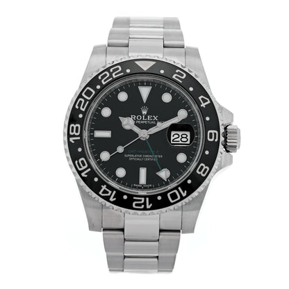 Rolex Stainless Steel 40mm Oyster Perpetual Date GMT Master II Watch Black 116710LN 1 of 4